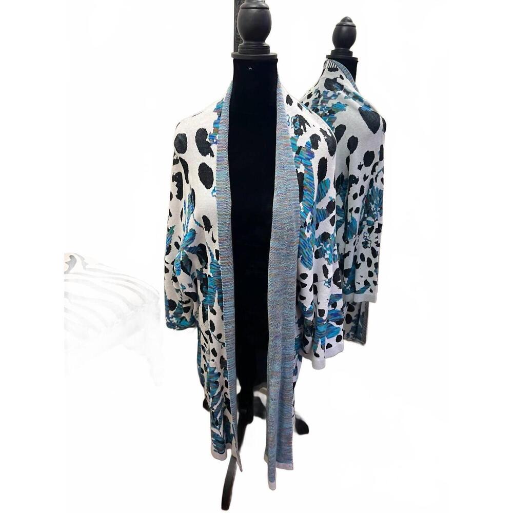 NEW FUNSPORT women's tunic sweater in floral dots